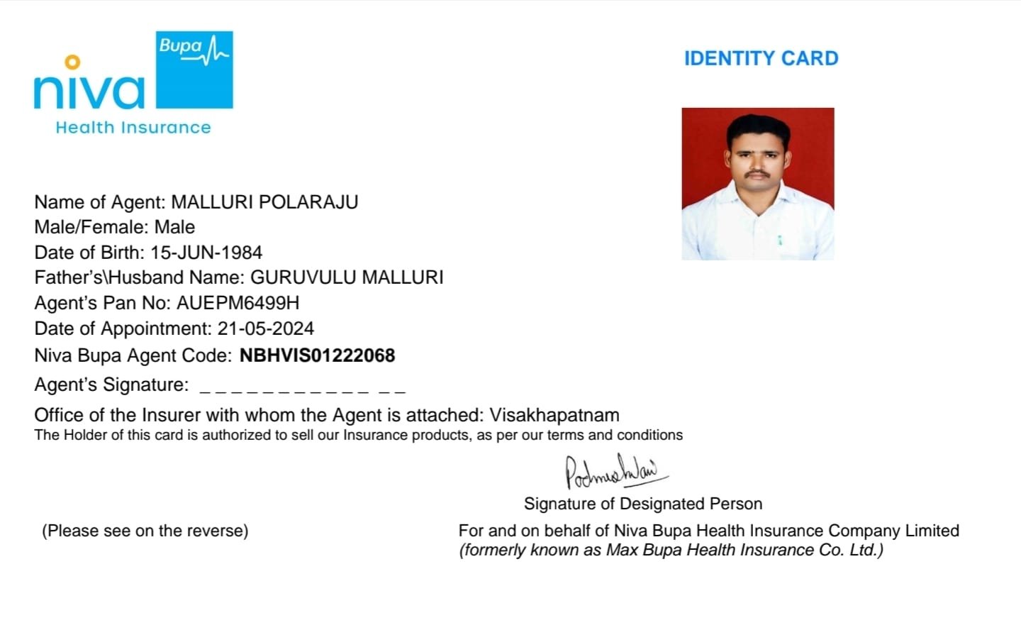 Niva Bupa Professional ID Card